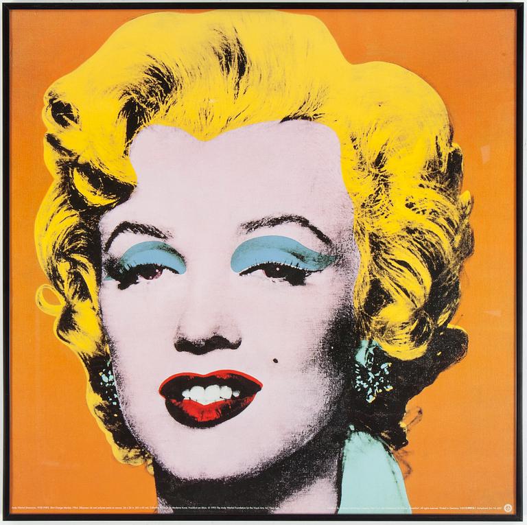 ANDY WARHOL, after, posters, 2, "Shot Orange/pink Marilyn". The Andy Warhol Foundation, 1995.