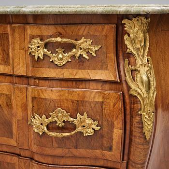 A Swedish Rococo commode, presumably by C Linning (master in Stockholm 1744-1779), 18th century .