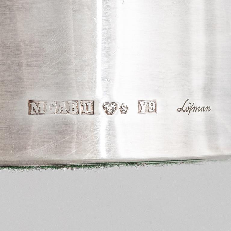 A pair of Swedish silver candlesticks, marks of Eric Löfman, MGAB, Uppsala 1973.