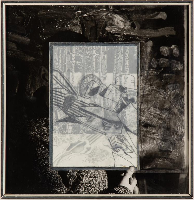 ROLAND LINDBERG, collage, signed.