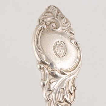 Skedar 5+3 st, silver, 1800-talets mitt.
