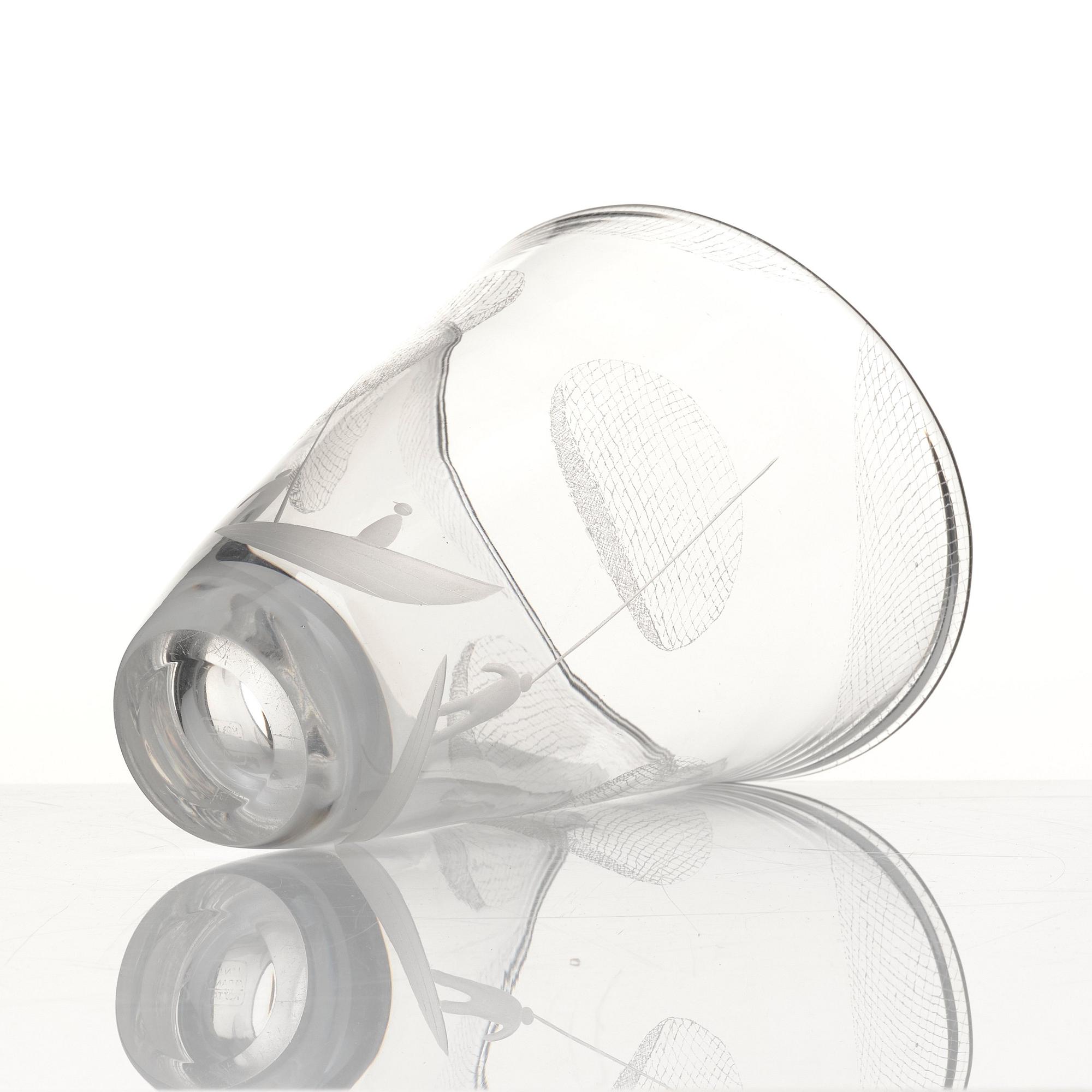 Vicke Lindstrand, an engraved glass vase, Kosta, Sweden 1950-60s.