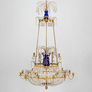 A 19th-century eighteen-candle chandelier from Saint Petersburg.