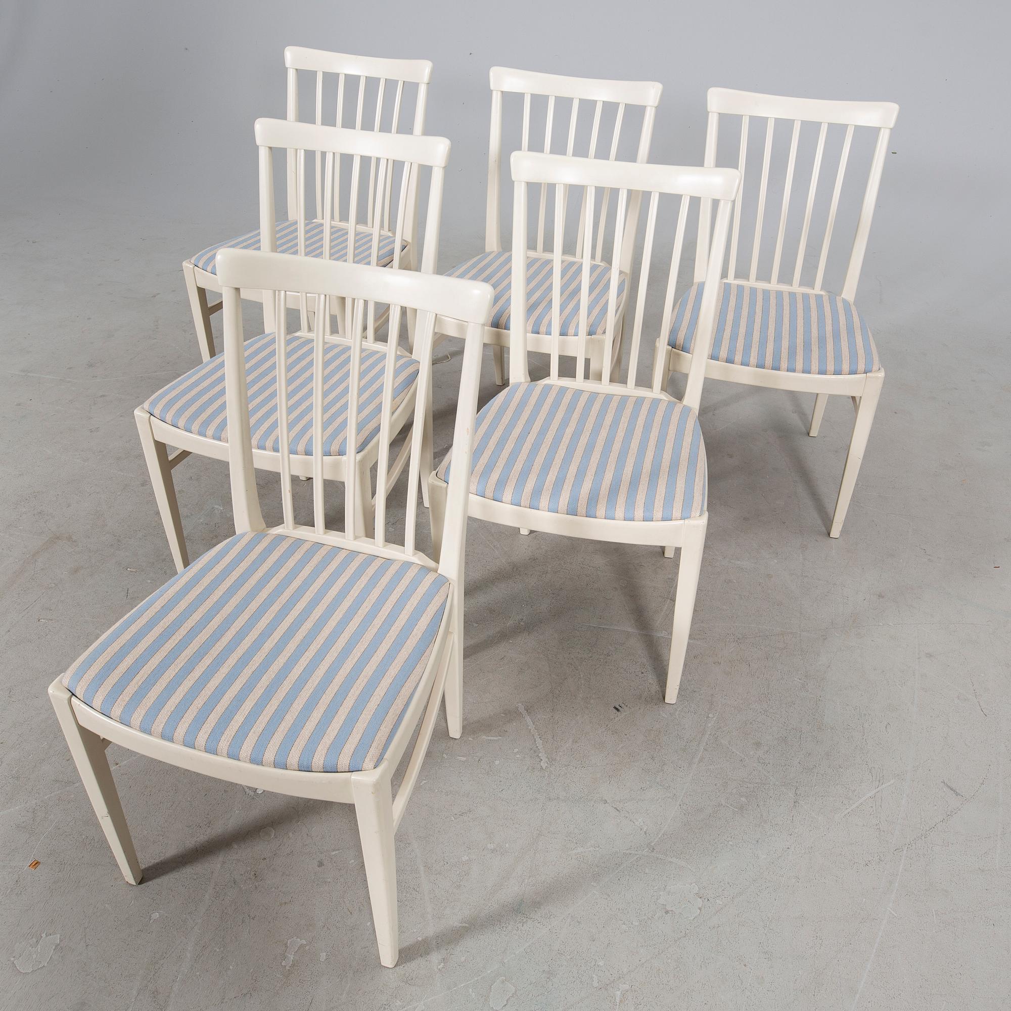 Carl Malmsten, matbord samt stolar 6 st "Herrgården" Bodafors senare delen av 1900-talet.