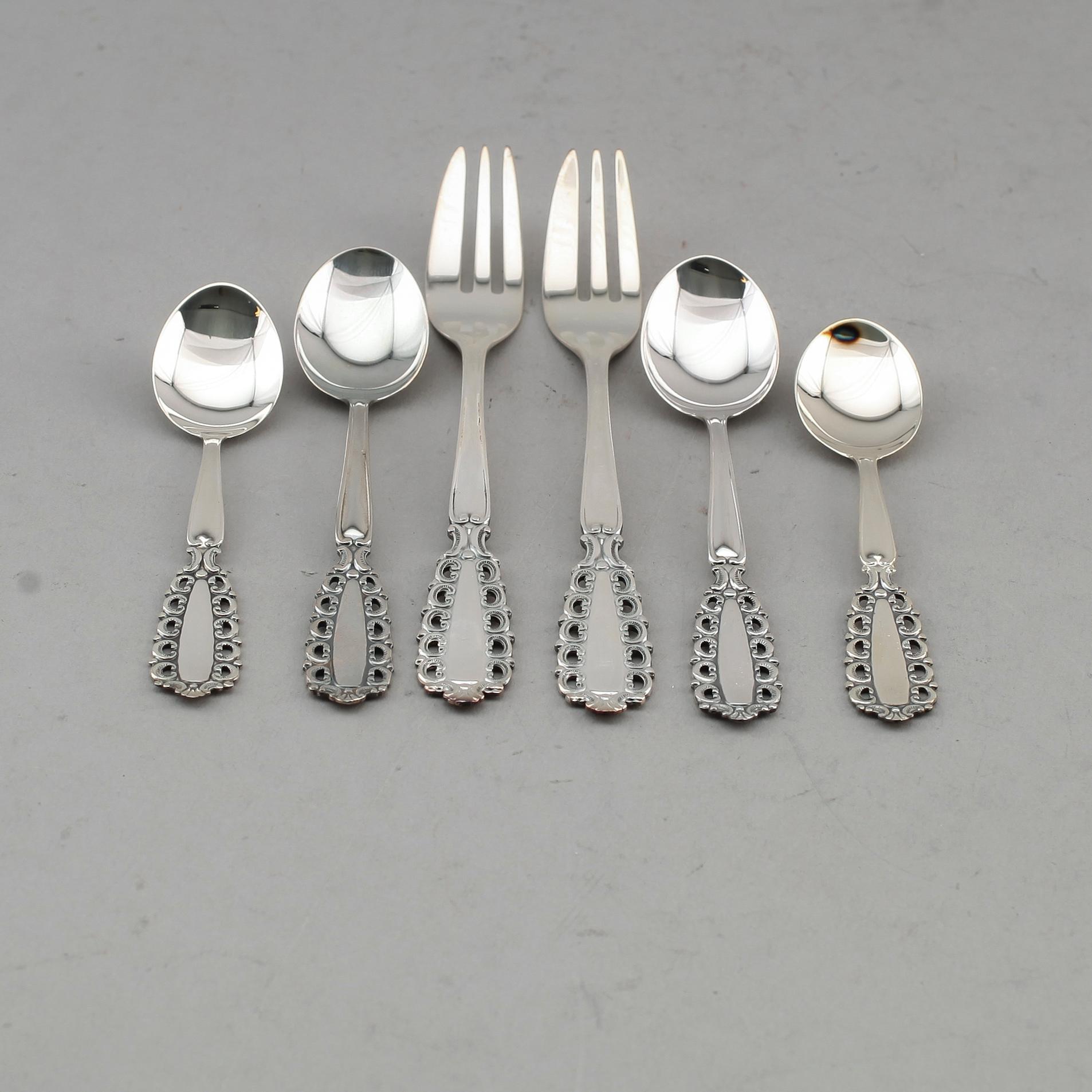 BESTICK, 27 delar, silver, "Carmen", GAB, Stockholm, 1900-/2000-tal. Total vikt ca 363 g.