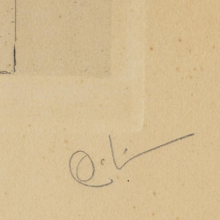Carl Larsson, etching, 1894, signed in pencil.