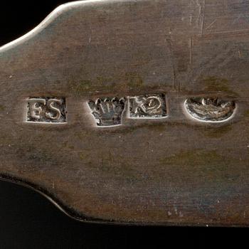 STRÖSKEDAR, 2 st, silver. Finland medlet av 1800-talet. Vikt 108 g.