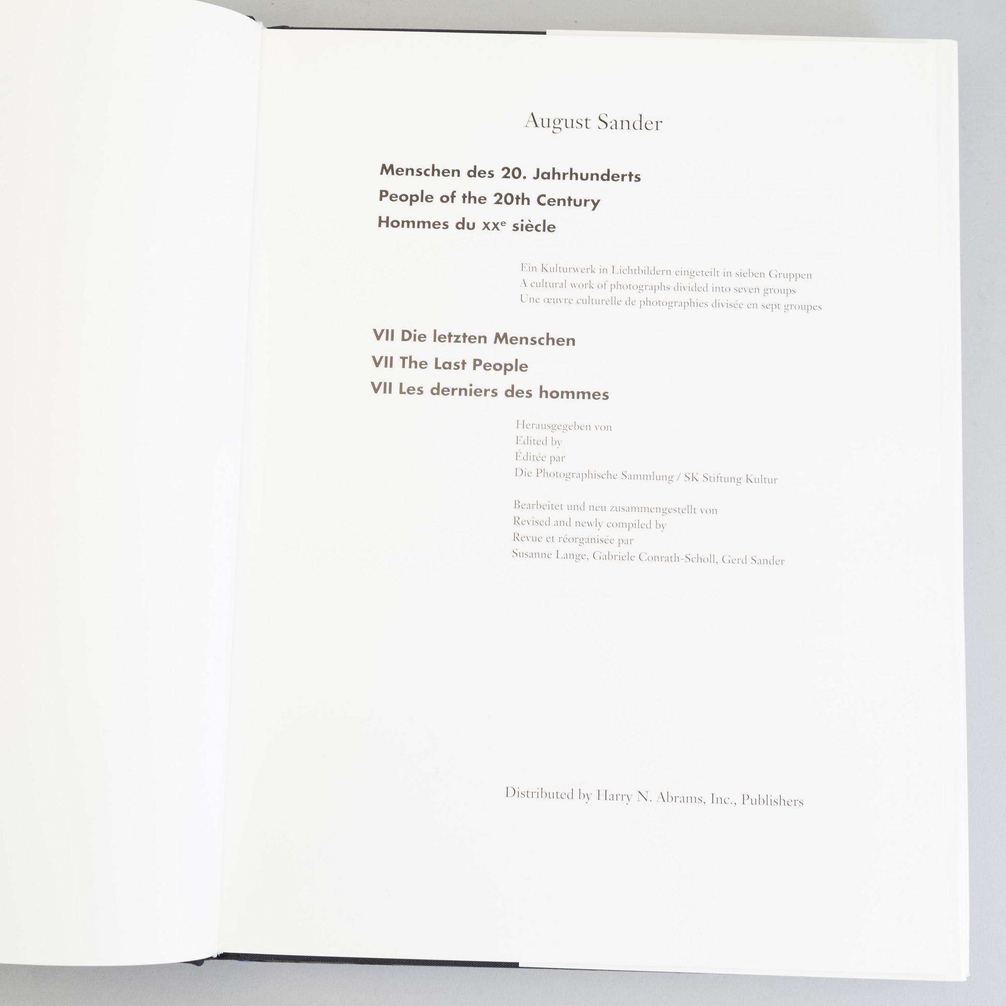 A set of 7 vol, August Sander: People of the 20th 
Century. 1-7. 2002.