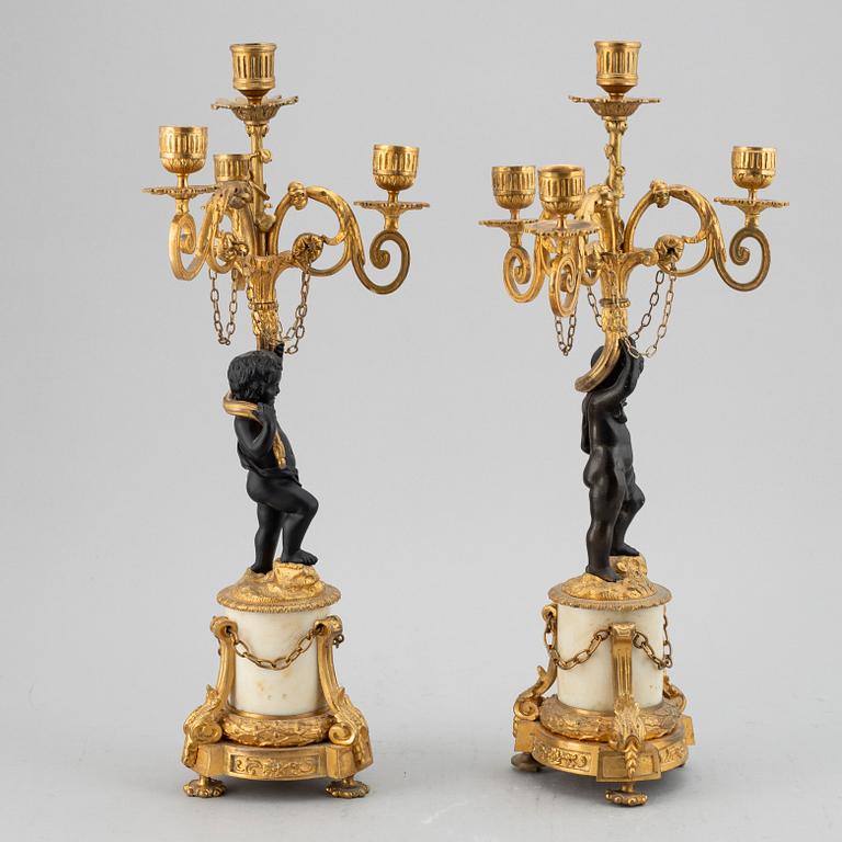 A pair of Louis XV style candelabra 19th century.