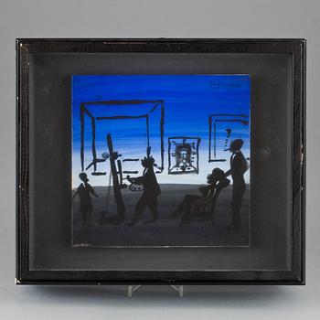 ROLAND KEMPE, 2 st, olja på papp-pannå, signerade.