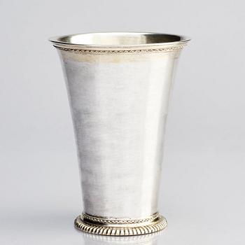 A Swedish early 18th century parcel-gilt silver beaker, mark of Arnold von der Hagen, Norrköping (active 1695-1740).