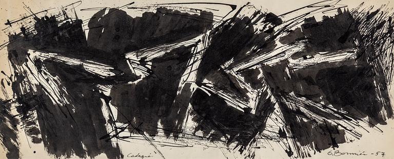 OLLE BONNIÉR, gouache on paper, signed and dated -57.