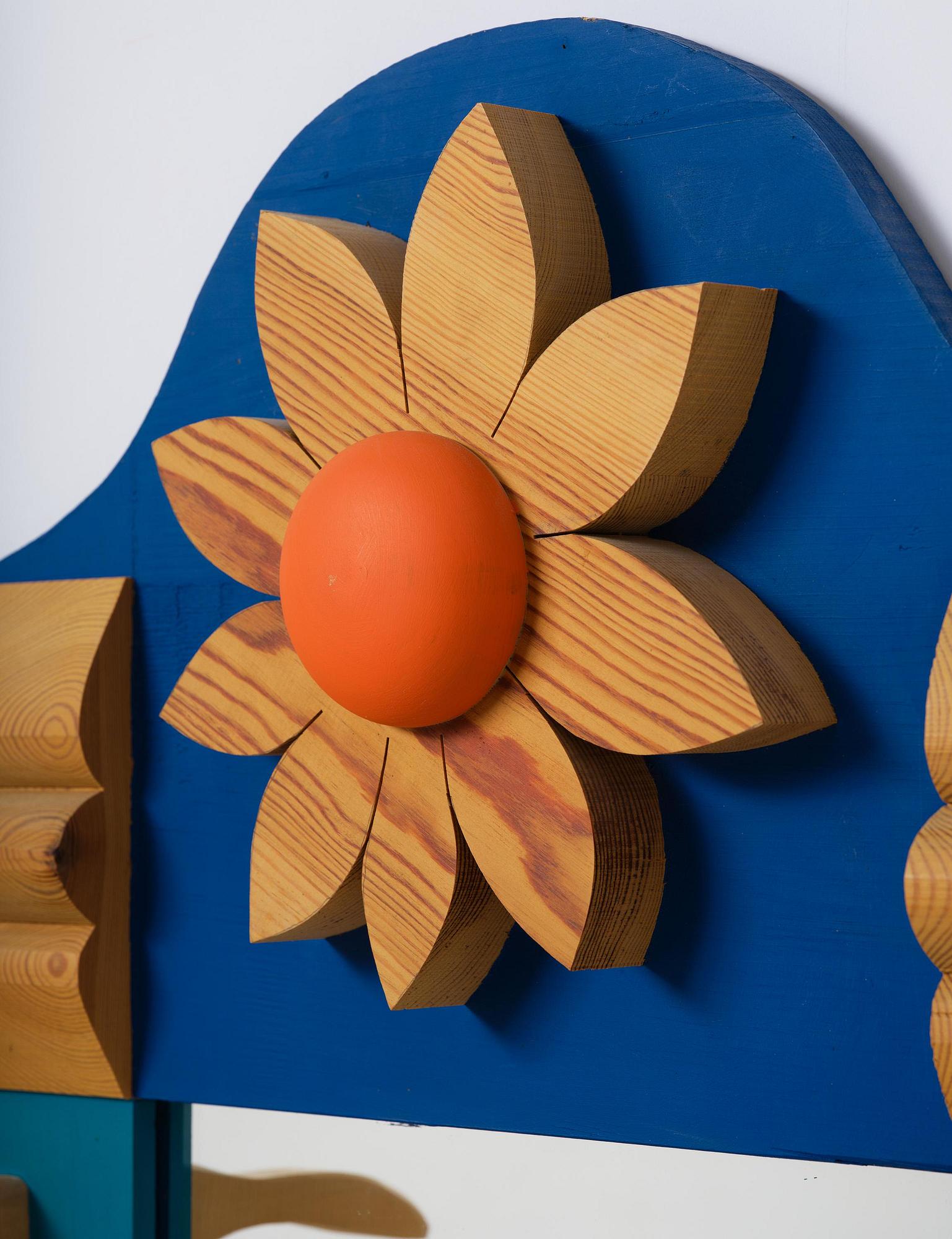 Erik Höglund, a wall mirror with two candle holders, Eriksmålaglas, Sweden, 1960s-70s.