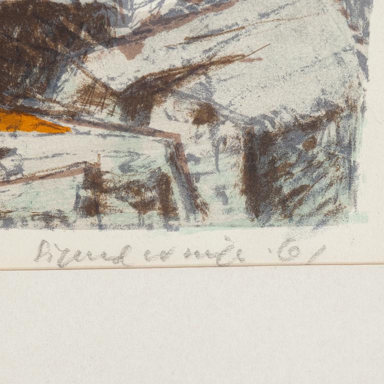 SIGURD WINGE, a litograph in colors, signed and dated 61, numbered 15/260.
