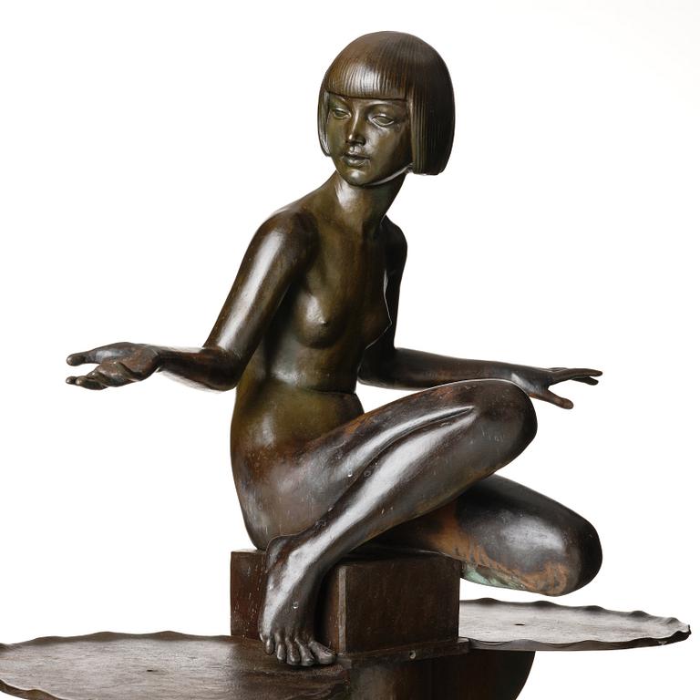 Tore Strindberg, "Flicka med fågelbad" (Girl with birdbath).