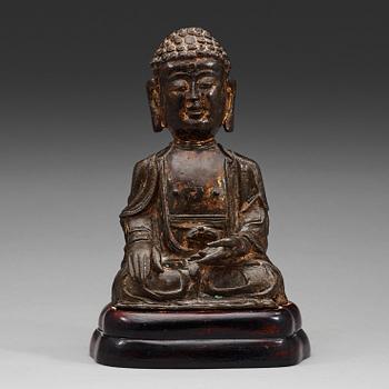 10. A bronze figure of Buddha, Ming dynasty (1368-1644).