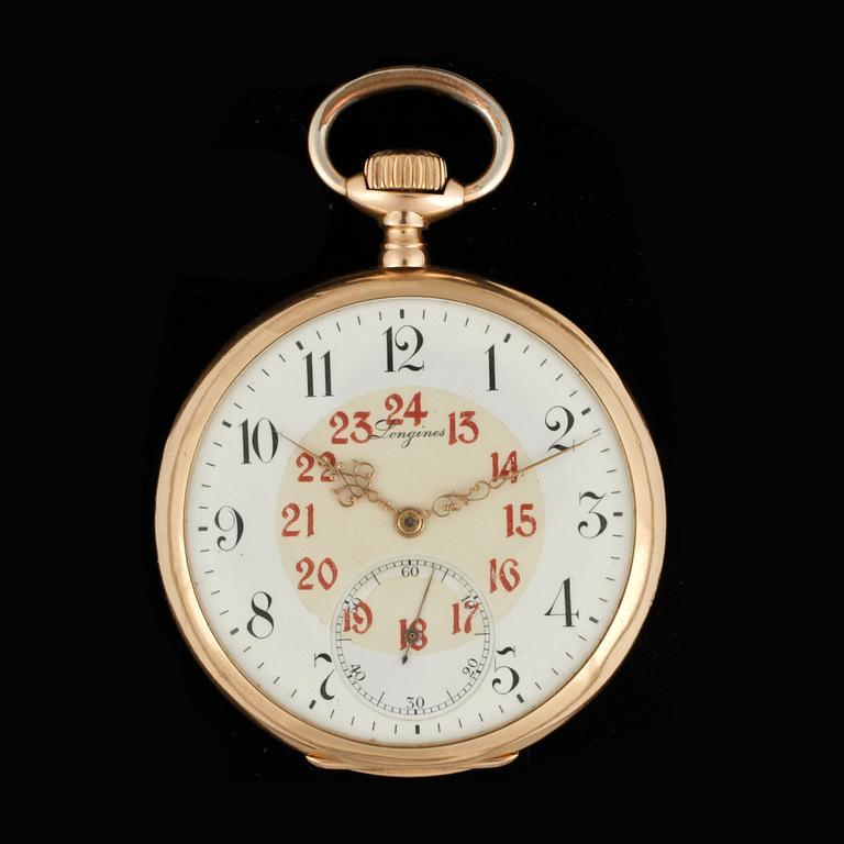 FICKUR, herr, 18k guld, Longines, 1900-talets första hälft. Vikt 82,2g.