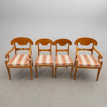 Chairs, two pairs, Karl Johan style. Early 20th century.