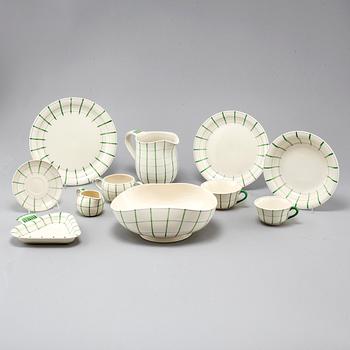 An earthenware tableware set of 62 pcs, 'Spaljé', designed by Wilhelm Kåge for Gustavsberg, around mid 20th century.