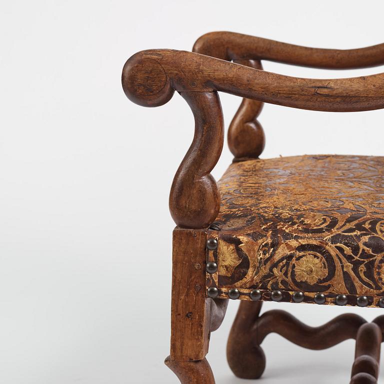 A Baroque armchair, circa 1700.