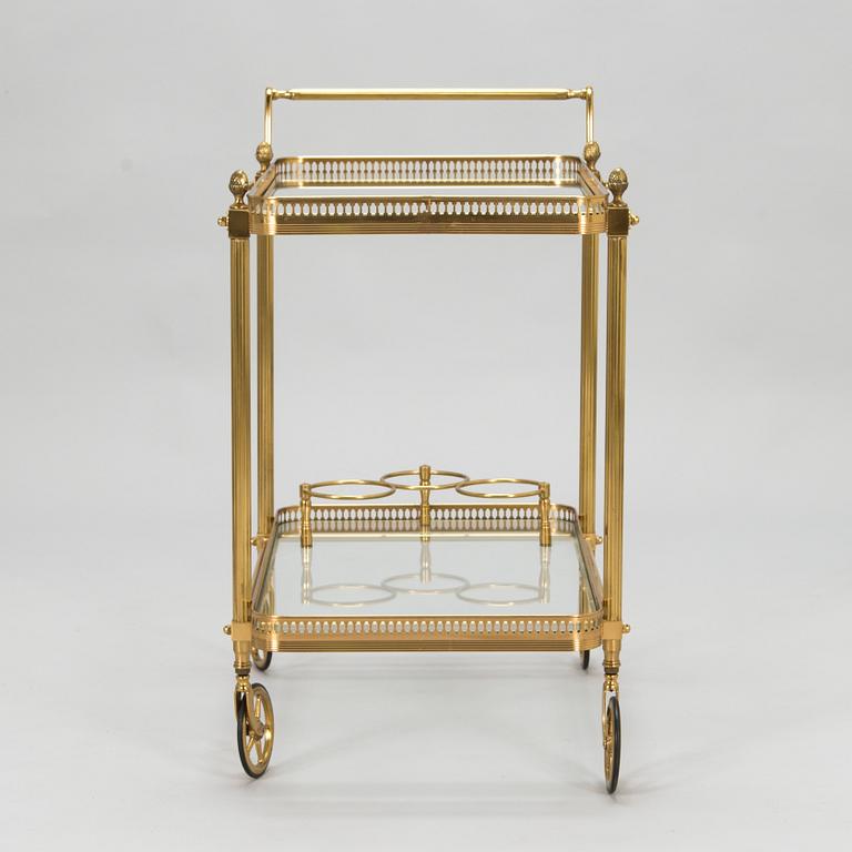 A brass bar trolley from the last quarter of the 20th century.