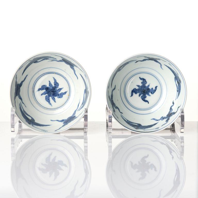 A group of five 'immortals' bowls, Meiji (1868-1912).