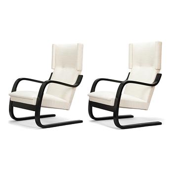 Alvar Aalto, A pair of mid-20th century '34/401' armchairs for  O.Y. Huonekalu- ja Rakennustyötehdas A.B. Finland.