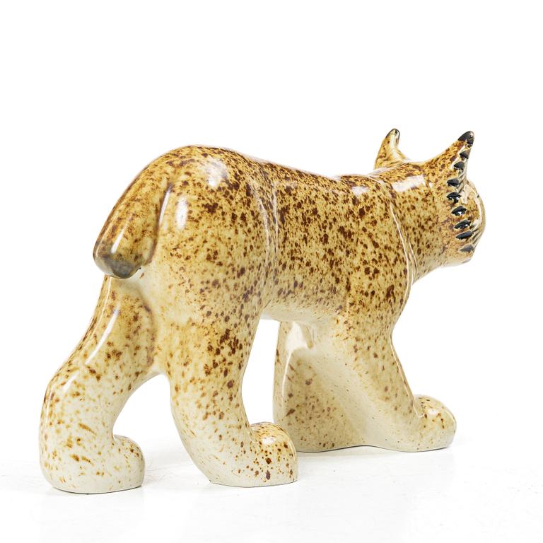 Lisa Larson, an 'Lodjur' figurine, Gustavsberg for NK, Nordiska Kompaniet in collaboration with WWF.