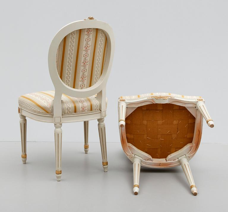 SALONGSMÖBEL, 8 delar, gustaviansk stil, 1900-talets mitt.