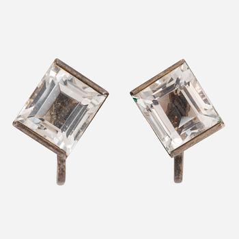 Wiwen Nilsson silver and rock crystal earrings.