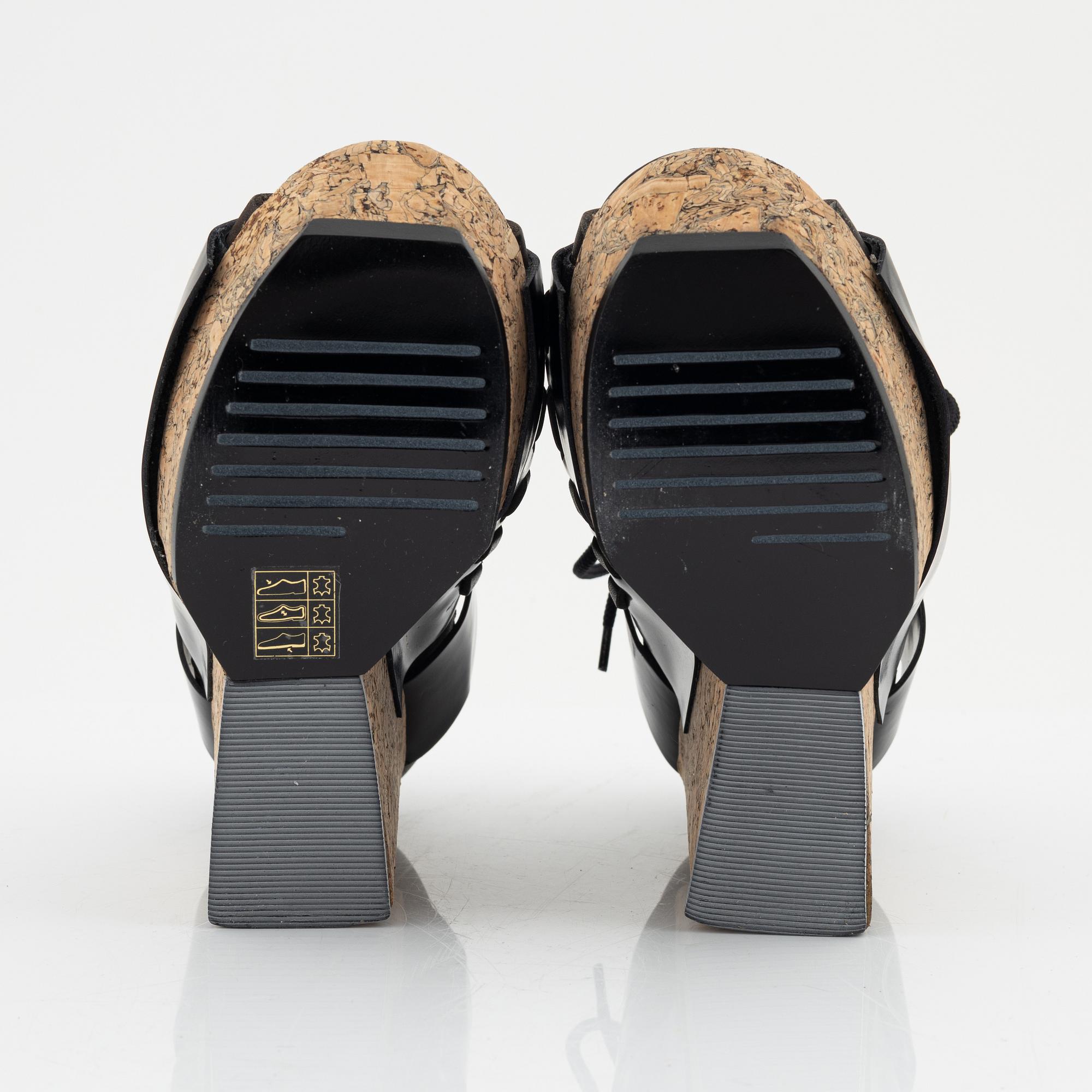 ACNE, a pair of 'Halo' wedge sandals, size 37.