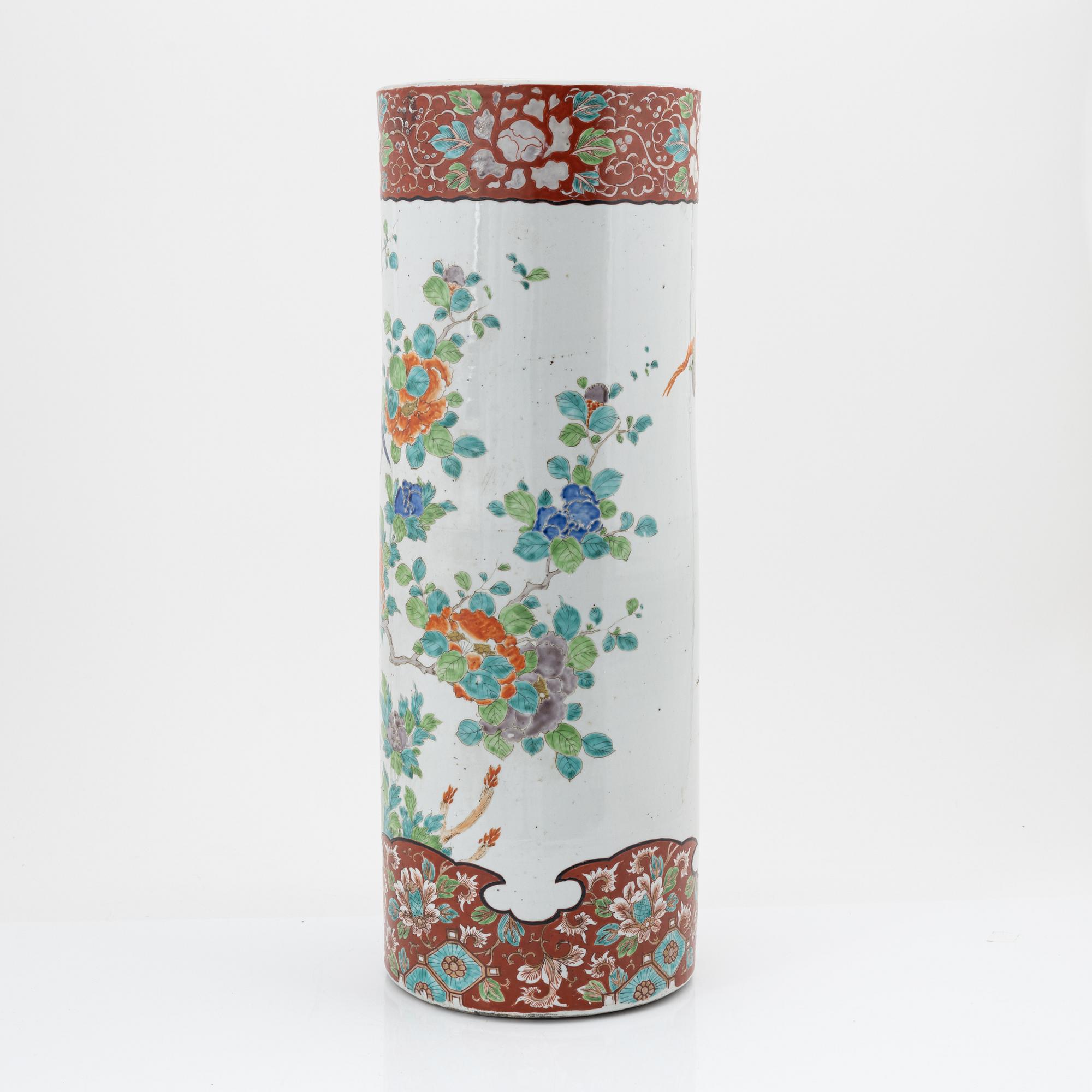 Paraplyställ / golvvas, porslin, Japan, 1900-tal.