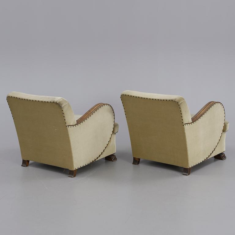 FÅTÖLJER, ett par, art deco, 1900-talets andra kvartal.