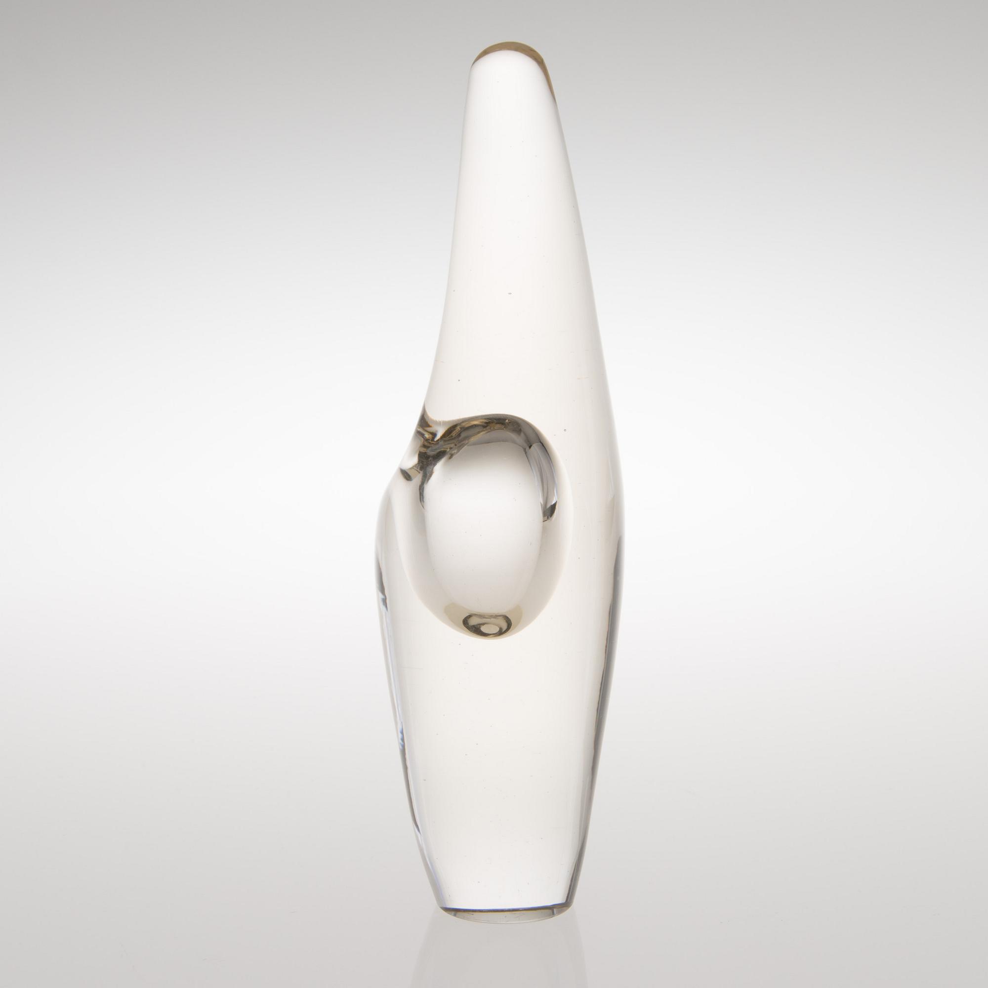 TIMO SARPANEVA, GLASSKULPTUR. Orkidé. Signerad Timo Sarpaneva Iittala -3568.
