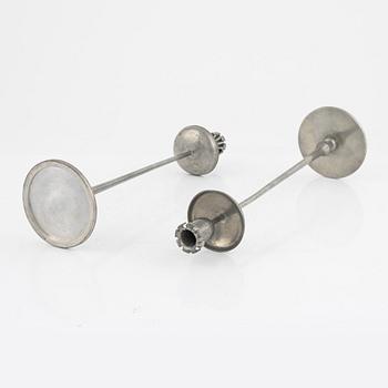 Josef Frank, a pair of pewter candlesticks, Firma Svenskt Tenn, Stockholm 1956.