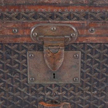 GOYARD, a Monogram canvas trunk, late 19th/early 20th century.