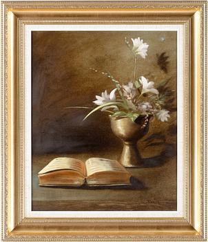 OKÄND KONSTNÄR, olja på duk, otydligt signerad, 1900-talets andra hälft.