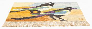 Ingegerd Silow, väggbonad, rölakan, signerad IS, ca 57 x 80 cm.