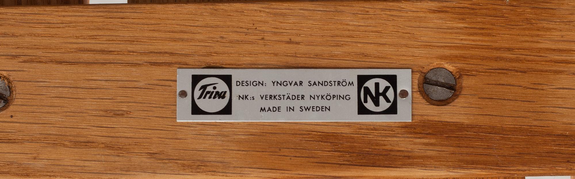 BÄNK, Yngvar Sandström, Triva-serien, Nordiska Kompaniet, etikettmärkt.