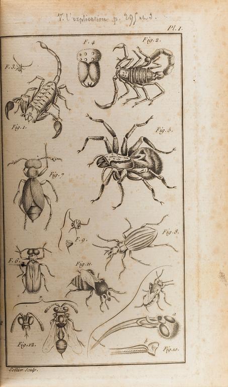 NOTICE DES INSECTES DE LA FRANCE... AV PIERRE JOSEPH AMOREUX PARIS 1789.