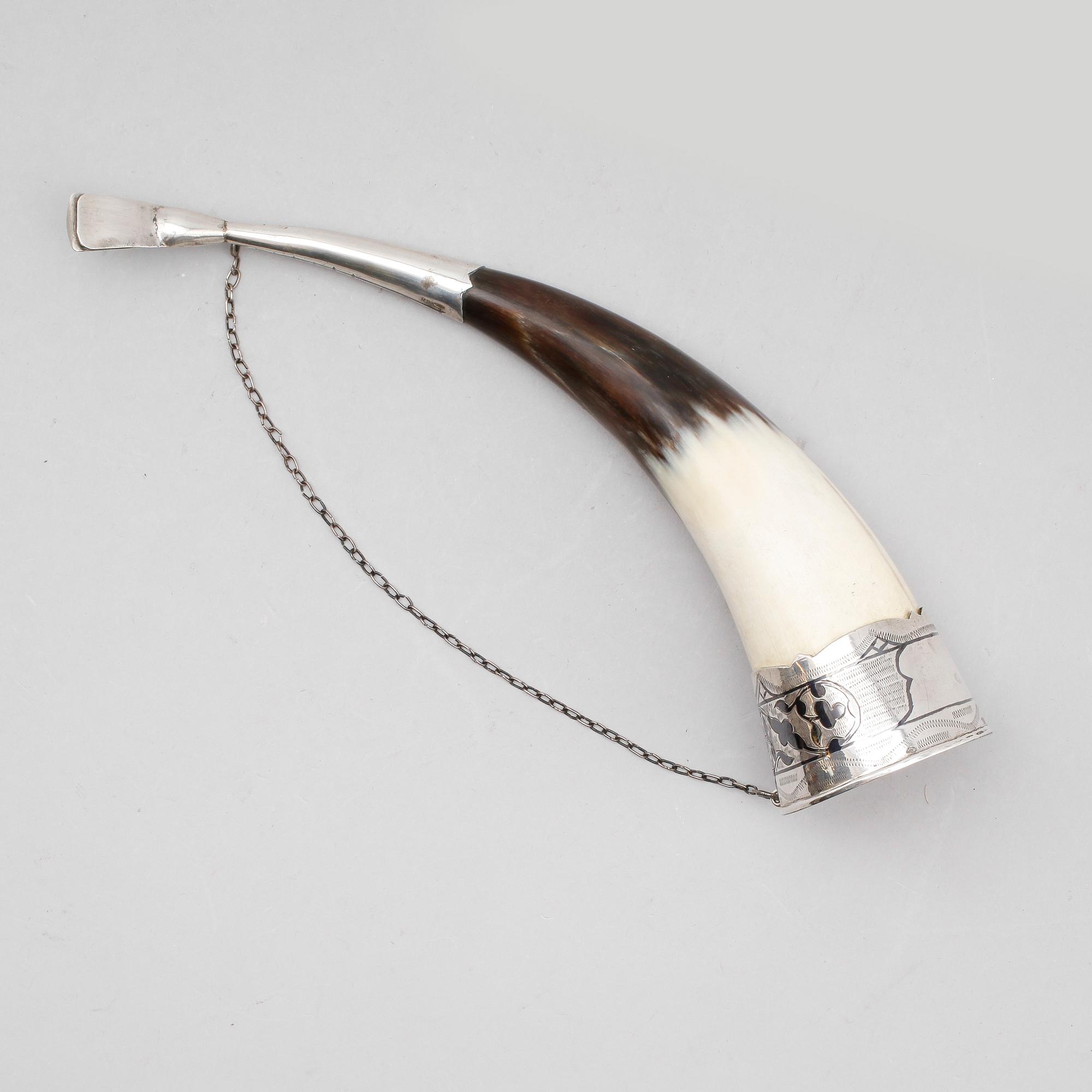 HORN, silverbeslag, Ryssland, 1900-tal.