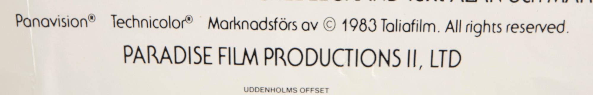 A Swedish movie poster James Bond "Never say never again", 1983.