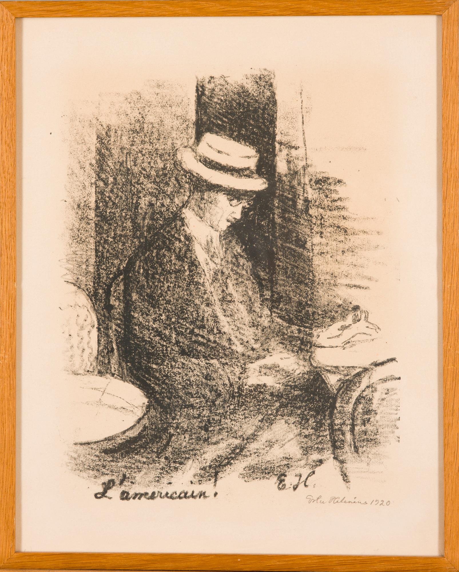 ESTER HELENIUS, litografi ur mappen "La Rotonde", signerad och daterad 1920.