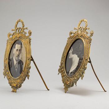 A pair of late 19th century bronze frames.