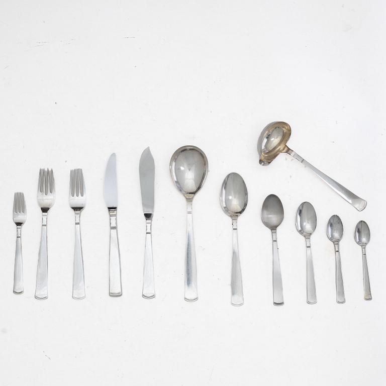 Jacob Ängman, Besticksuppsättning, 75 delar, silver, "Rosenholm", GAB, bl a Stockholm 1960.