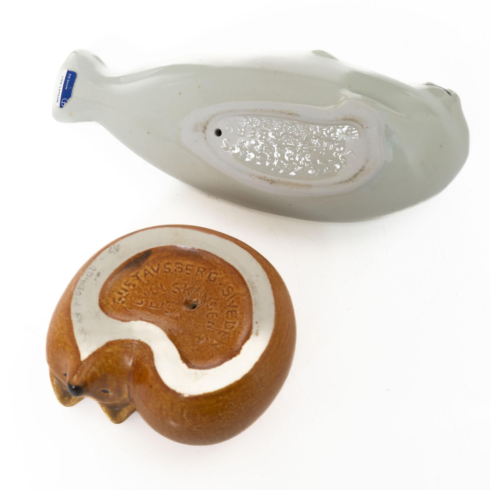 Lisa Larson, a set of six stoneware figurines, Gustavsberg.