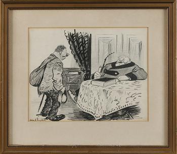 ALBERT ENGSTRÖM, teckning, signerad.