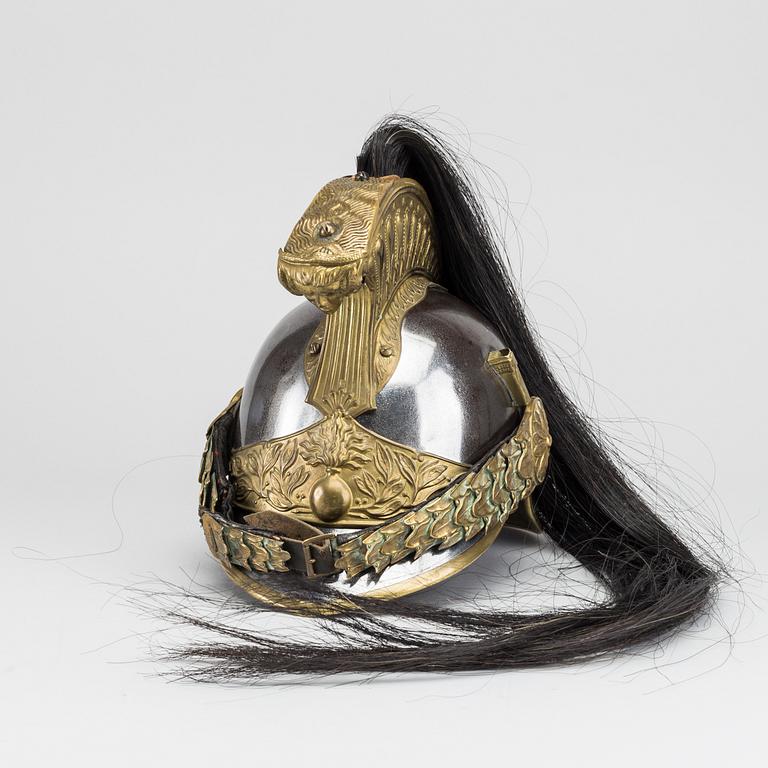 A model 1872 French Cuirassier heavy cavalry Officer helmet.