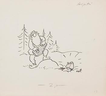 Kari Suomalainen · KARI SUOMALAINEN, originaltuschteckning, signerad. 1960-tal.