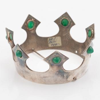 Bride's crown silver with agate, Terrs.